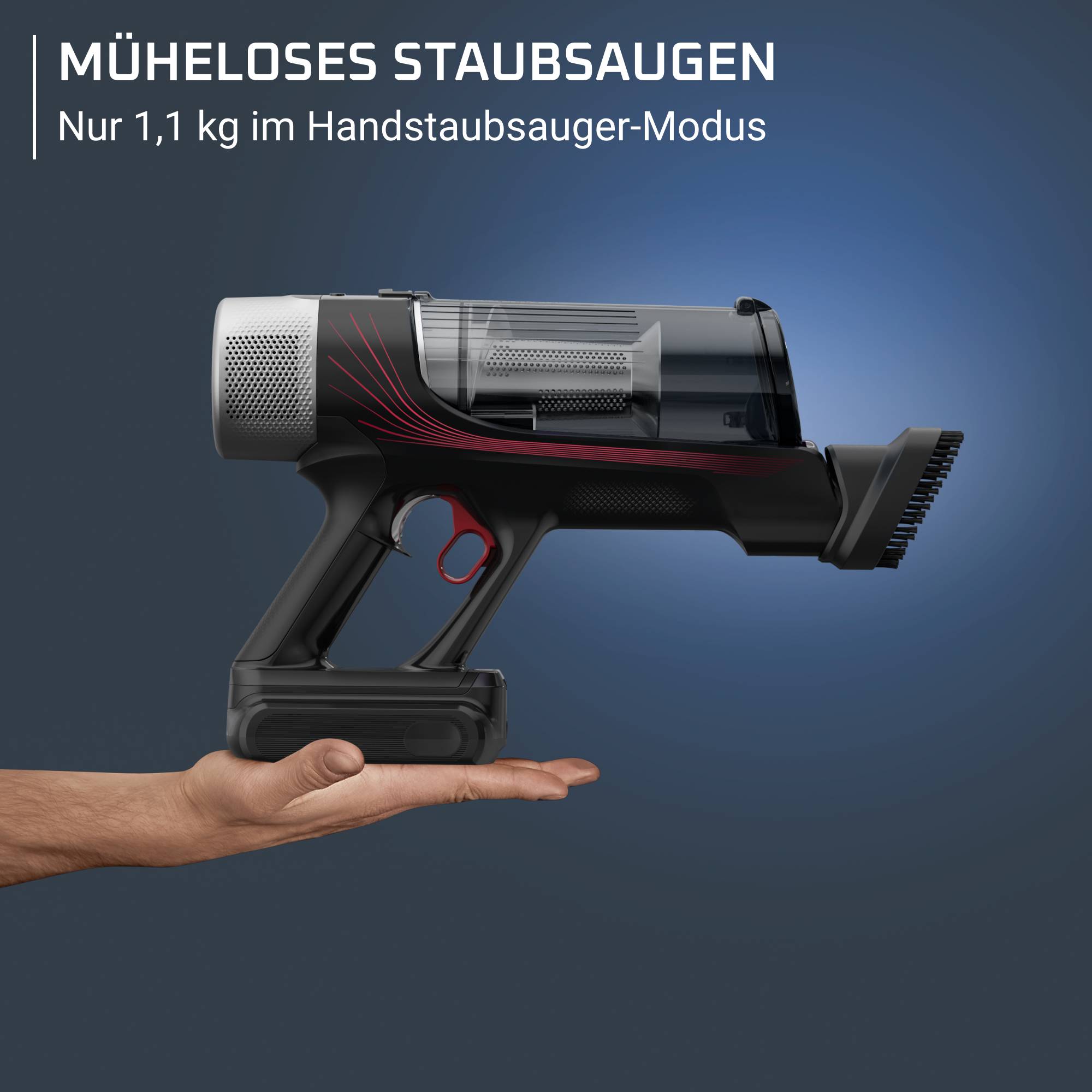 X-Force Flex 9.60, kabelloser Akkusauger, tiefenwirksame Saugkraft, 100 Air Watt