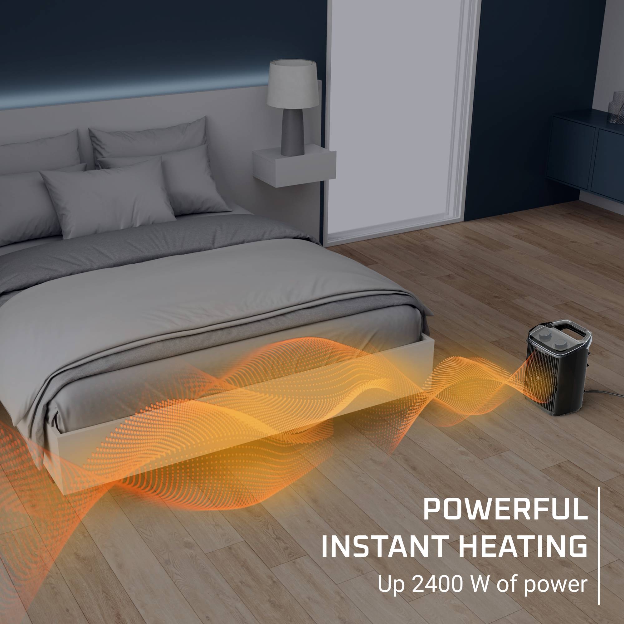 Intense Comfort Aqua, sicherer Badezimmer-Heizlüfter, 2400 W Leistung