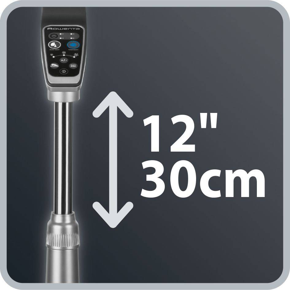 Rowenta Turbo Silence Extreme+ Standventilator – Leistungsstark, Leise, Elektronisch, Mit Fernbedienung, 5 Geschwindigkeiten, Höhenverstellbar – VU5770F0, Weiß
