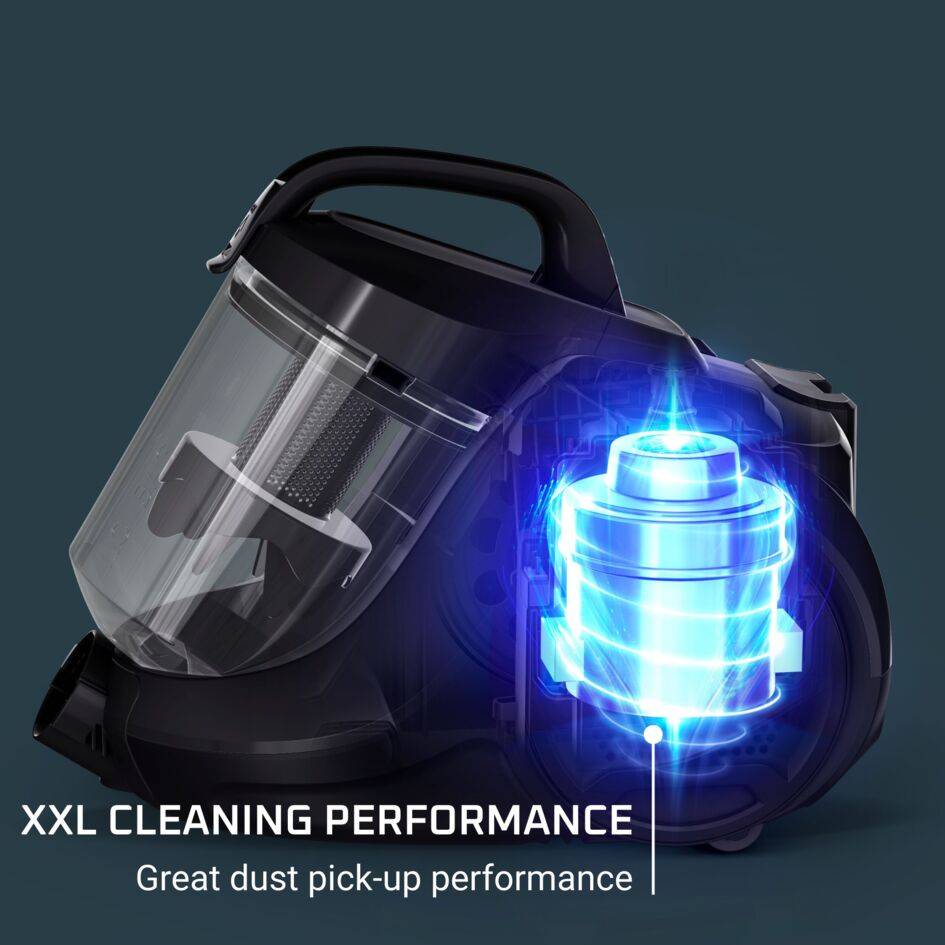 Rowenta Compact Power Cyclonic Bagless Vacuum Cleaner, Advanced Filtration, Great Dust Pick-Up, Compact Design, RO3726EA