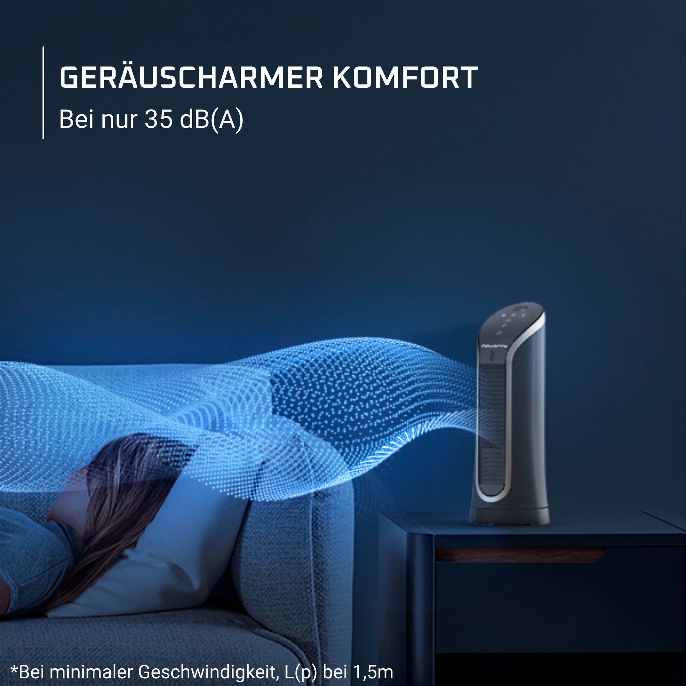 Eole Compact, Miniturm-Ventilator, herausragende Erfrischung, leiser Komfort